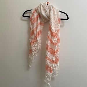 Forever 21 Striped Coral Fringe Scarf